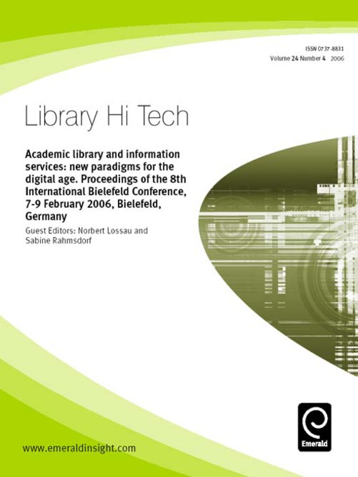 Title details for Library Hi-Tech, Volume 24, Issue 4 by Norbert Lossau - Available
